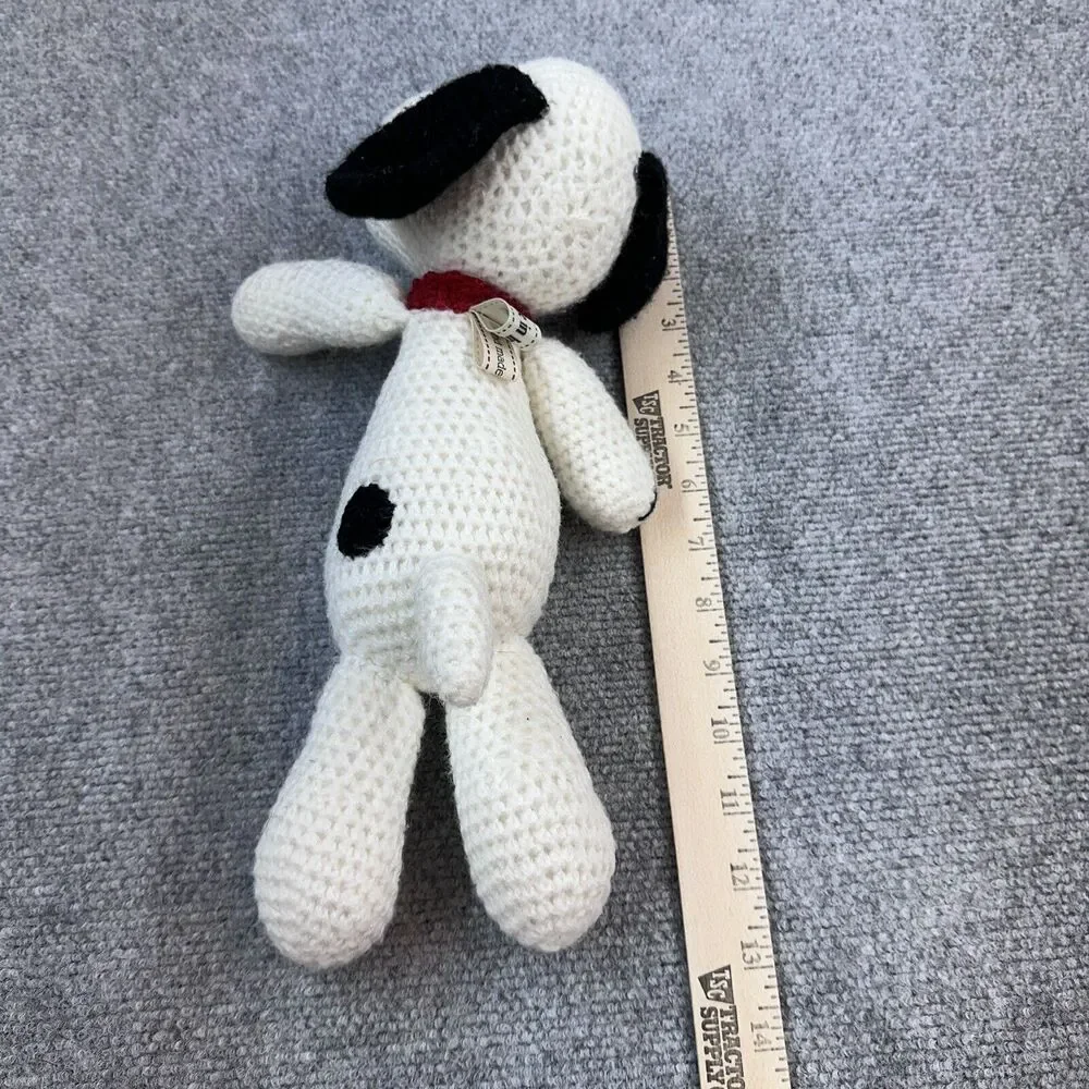 Crochet Snoopy Stuffed Animal 12” Made In Ireland Peanuts Handmade - Read Descpt